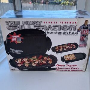 George Foreman Black Grill with Interchangeable Plates